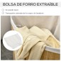 Cesto para Ropa Sucia de Bambú Capacidad de 55L Cesta para la Colada en Forma de Abanico 38x38x57 cm Natural