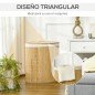 Cesto para Ropa Sucia de Bambú Capacidad de 55L Cesta para la Colada en Forma de Abanico 38x38x57 cm Natural