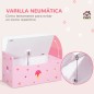 2 en 1 Banco Infantil con Baúl de Almacenamiento para Niños de +18 Meses Carga 50 kg 60x30x50 cm Rosa