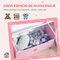 2 en 1 Banco Infantil con Baúl de Almacenamiento para Niños de +18 Meses Carga 50 kg 60x30x50 cm Rosa