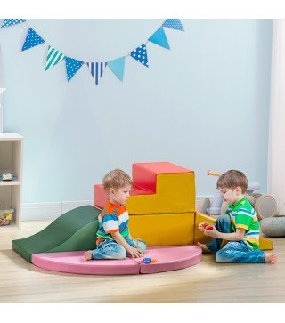 Juego de 6 Bloques de Espuma para Niños de 12-36 Meses Juguete Educativo de Construcción 150x100x24 cm Multicolor