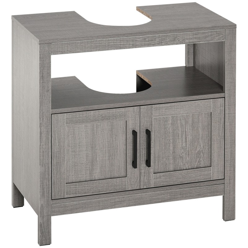 Mueble para Debajo del Lavabo Armario de Suelo para Baño de Estilo Moderno 60x30x60 cm Gris