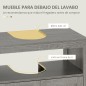 Mueble para Debajo del Lavabo Armario de Suelo para Baño de Estilo Moderno 60x30x60 cm Gris