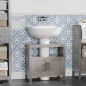 Mueble para Debajo del Lavabo Armario de Suelo para Baño de Estilo Moderno 60x30x60 cm Gris
