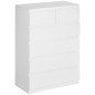 Cómoda con 6 Cajones Cajonera de Madera de Estilo Moderno para Dormitorio Entrada Salón 80x39x115 cm Blanco