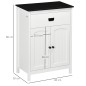 Armario Auxiliar de Baño Estilo Moderno con 1 Cajón 2 Puertas y Estante para Lavabo Ducha 60x30x80 cm Blanco