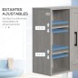Armario de Baño de Pared con 3 Estantes Abiertos y 1 Puerta Mueble Auxiliar Suspendido Moderno 48x20x50 cm Gris