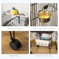 Jaula de Pájaros con Soporte Ruedas Bandeja Extraíble y Comederos para Canarios Periquitos 50x58x137-145 cm Negro