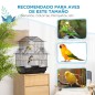 Jaula para Pájaros de Acero Pajarera con Bandeja Extraíble y 2 Comederos Pinzones Periquitos 50,5x41x63 cm Negro