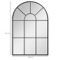 Espejo Decorativo de Pared 60x91cm Espejo de Ventana de Metal para Salón Dormitorio Entrada Estilo Moderno Negro