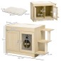 Mueble Arenero para Gatos con Cama Cojín Suave 3 Plataformas y Postes de Sisal 107x54x70 cm Roble