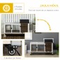 Conejera de Madera con Ruedas para 1-2 Conejos con Techo Abrible Bandeja Extraíble 108x58x73,5 cm Marrón Oscuro