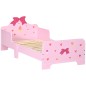 Cama Infantil para Niños de 3-6 Años Cama de Madera con Laterales de Protección Carga Máx. 80kg 143x74x59cm Rosa