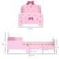 Cama Infantil para Niños de 3-6 Años Cama de Madera con Laterales de Protección Carga Máx. 80kg 143x74x59cm Rosa