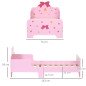 Cama Infantil para Niños de 3-6 Años Cama de Madera con Laterales de Protección Carga Máx. 80kg 143x74x59cm Rosa