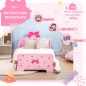 Cama Infantil para Niños de 3-6 Años Cama de Madera con Laterales de Protección Carga Máx. 80kg 143x74x59cm Rosa