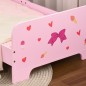 Cama Infantil para Niños de 3-6 Años Cama de Madera con Laterales de Protección Carga Máx. 80kg 143x74x59cm Rosa