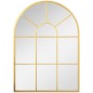 Espejo Decorativo de Pared 50x70cm Espejo de Ventana de Metal para Salón Dormitorio Entrada Estilo Moderno Dorado