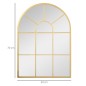 Espejo Decorativo de Pared 50x70cm Espejo de Ventana de Metal para Salón Dormitorio Entrada Estilo Moderno Dorado