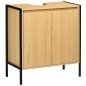 Mueble para Debajo del Lavabo Armario de Suelo para Baño de Madera con 2 Puertas y Estante 60x30x65,2 cm Roble
