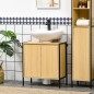 Mueble para Debajo del Lavabo Armario de Suelo para Baño de Madera con 2 Puertas y Estante 60x30x65,2 cm Roble