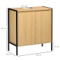 Mueble para Debajo del Lavabo Armario de Suelo para Baño de Madera con 2 Puertas y Estante 60x30x65,2 cm Roble