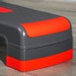 Plataforma Step para Deporte y Gimnasia con Altura Regulable en 10/15/20 cm Carga 150 kg 78x28x20 cm Gris y Rojo