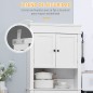 Alacena de Cocina con 4 Puertas 1 Cajón y Estante Abierto Mueble Auxiliar para Microondas 74x39,5x183 cm Blanco