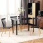 Juego de 4 Sillas de Comedor Estilo Nórdico con Respaldo de Polipropileno y Patas de Madera 48x52,5x83 cm Negro