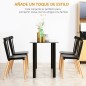 Juego de 4 Sillas de Comedor Estilo Nórdico con Respaldo de Polipropileno y Patas de Madera 48x52,5x83 cm Negro