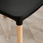 Juego de 4 Sillas de Comedor Estilo Nórdico con Respaldo de Polipropileno y Patas de Madera 48x52,5x83 cm Negro