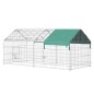Jaula Recinto para Animales Pequeños con 2 Puertas y Toldo para Exterior Jardín Patio 220x103x103cm Plata y Verde Jaula Recinto para Animales Pequeños con 2 Puertas y Toldo para Exterior Jardín Patio 220x103x103cm Plata y Verde