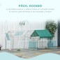 Jaula Recinto para Animales Pequeños con 2 Puertas y Toldo para Exterior Jardín Patio 220x103x103cm Plata y Verde