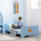Cama Infantil para Niños de 3-6 Años Cama de Madera con Laterales de Protección Carga Máx. 80kg 143x74x59cm Azul