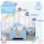 Cama Infantil para Niños de 3-6 Años Cama de Madera con Laterales de Protección Carga Máx. 80kg 143x74x59cm Azul