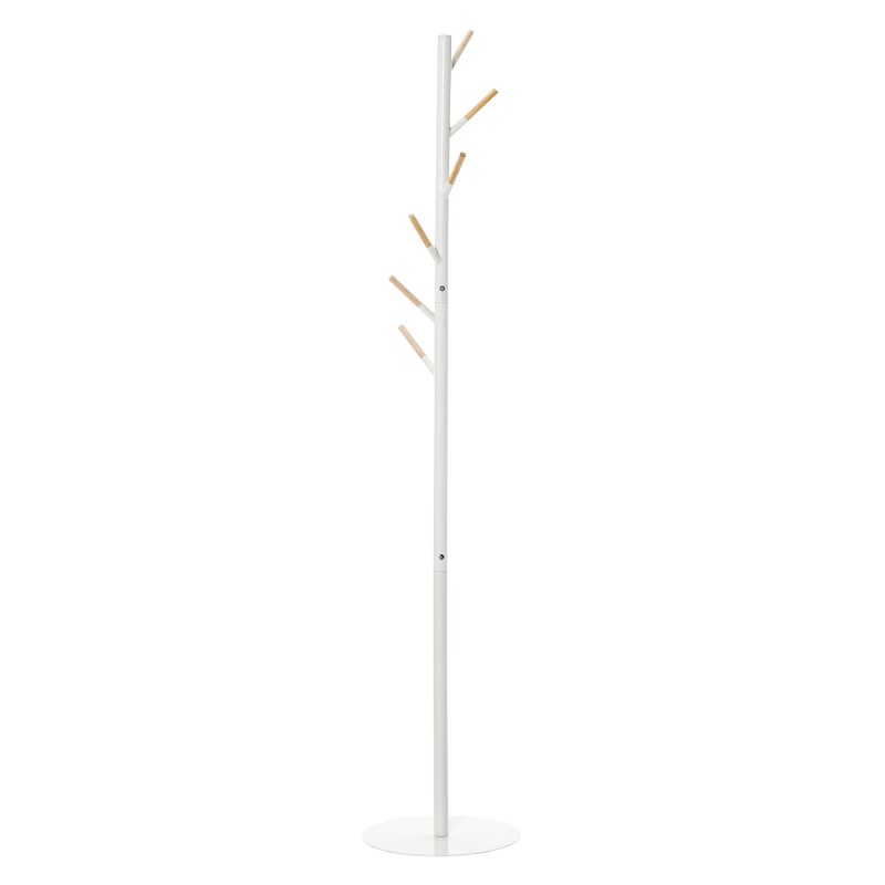 Perchero de Pie de Madera con 6 Ganchos para Ropas Bolsos para Salón Entrada Dormitorio 35x35x174 cm Blanco Perchero de Pie de Madera con 6 Ganchos para Ropas Bolsos para Salón Entrada Dormitorio 35x35x174 cm Blanco