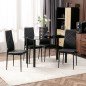 Set de 4 Sillas de Comedor Tapizadas de Piel Sintética con Respaldo Alto y Patas de Metal 41x50x97 cm Negro Set de 4 Sillas de Comedor Tapizadas de Piel Sintética con Respaldo Alto y Patas de Metal 41x50x97 cm Negro