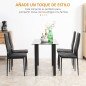 Set de 4 Sillas de Comedor Tapizadas de Piel Sintética con Respaldo Alto y Patas de Metal 41x50x97 cm Negro Set de 4 Sillas de Comedor Tapizadas de Piel Sintética con Respaldo Alto y Patas de Metal 41x50x97 cm Negro