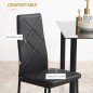 Set de 4 Sillas de Comedor Tapizadas de Piel Sintética con Respaldo Alto y Patas de Metal 41x50x97 cm Negro Set de 4 Sillas de Comedor Tapizadas de Piel Sintética con Respaldo Alto y Patas de Metal 41x50x97 cm Negro