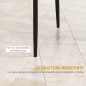 Set de 4 Sillas de Comedor Tapizadas de Piel Sintética con Respaldo Alto y Patas de Metal 41x50x97 cm Negro