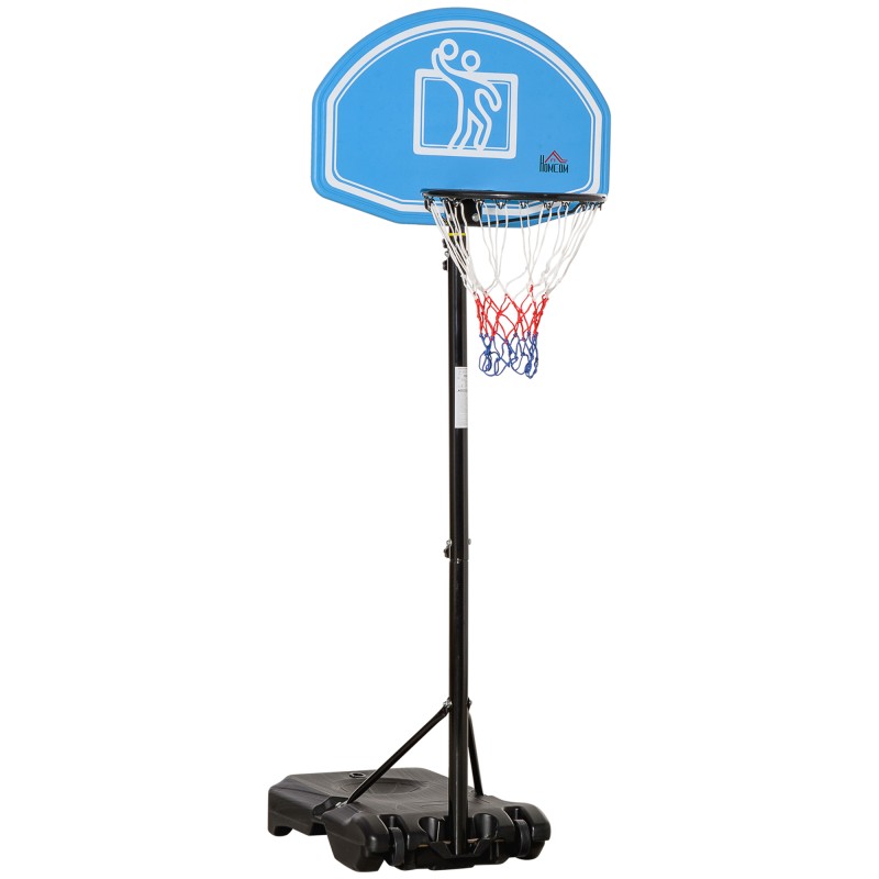 Canasta de Baloncesto para Exterior Altura Ajustable 160-210 cm con Ruedas y Base Rellenable 76x48x254 cm Negro