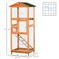 Jaula para Pájaros Grande de Madera de Abeto con 2 Puertas Bandeja Extraíble y Techo Asfáltico 68x63x165cm Madera Jaula para Pájaros Grande de Madera de Abeto con 2 Puertas Bandeja Extraíble y Techo Asfáltico 68x63x165cm Madera