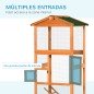 Jaula para Pájaros Grande de Madera de Abeto con 2 Puertas Bandeja Extraíble y Techo Asfáltico 68x63x165cm Madera Jaula para Pájaros Grande de Madera de Abeto con 2 Puertas Bandeja Extraíble y Techo Asfáltico 68x63x165cm Madera