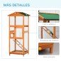 Jaula para Pájaros Grande de Madera de Abeto con 2 Puertas Bandeja Extraíble y Techo Asfáltico 68x63x165cm Madera Jaula para Pájaros Grande de Madera de Abeto con 2 Puertas Bandeja Extraíble y Techo Asfáltico 68x63x165cm Madera