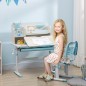 Escritorio y Silla para +3 Años con Altura Ajustable y Mesa Inclinable 80x52x88-109 cm y 35,5x44,5x66-80 cm Azul