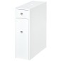 Mueble Auxiliar de Baño Estrecho con 2 Cajones y Compartimiento Superior con Tapa para Lavabo 17x48x58 cm Blanco