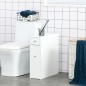 Mueble Auxiliar de Baño Estrecho con 2 Cajones y Compartimiento Superior con Tapa para Lavabo 17x48x58 cm Blanco