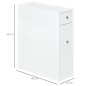 Mueble Auxiliar de Baño Estrecho con 2 Cajones y Compartimiento Superior con Tapa para Lavabo 17x48x58 cm Blanco