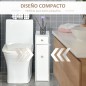 Mueble Auxiliar de Baño Estrecho con 2 Cajones y Compartimiento Superior con Tapa para Lavabo 17x48x58 cm Blanco