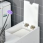 Mueble Auxiliar de Baño Estrecho con 2 Cajones y Compartimiento Superior con Tapa para Lavabo 17x48x58 cm Blanco